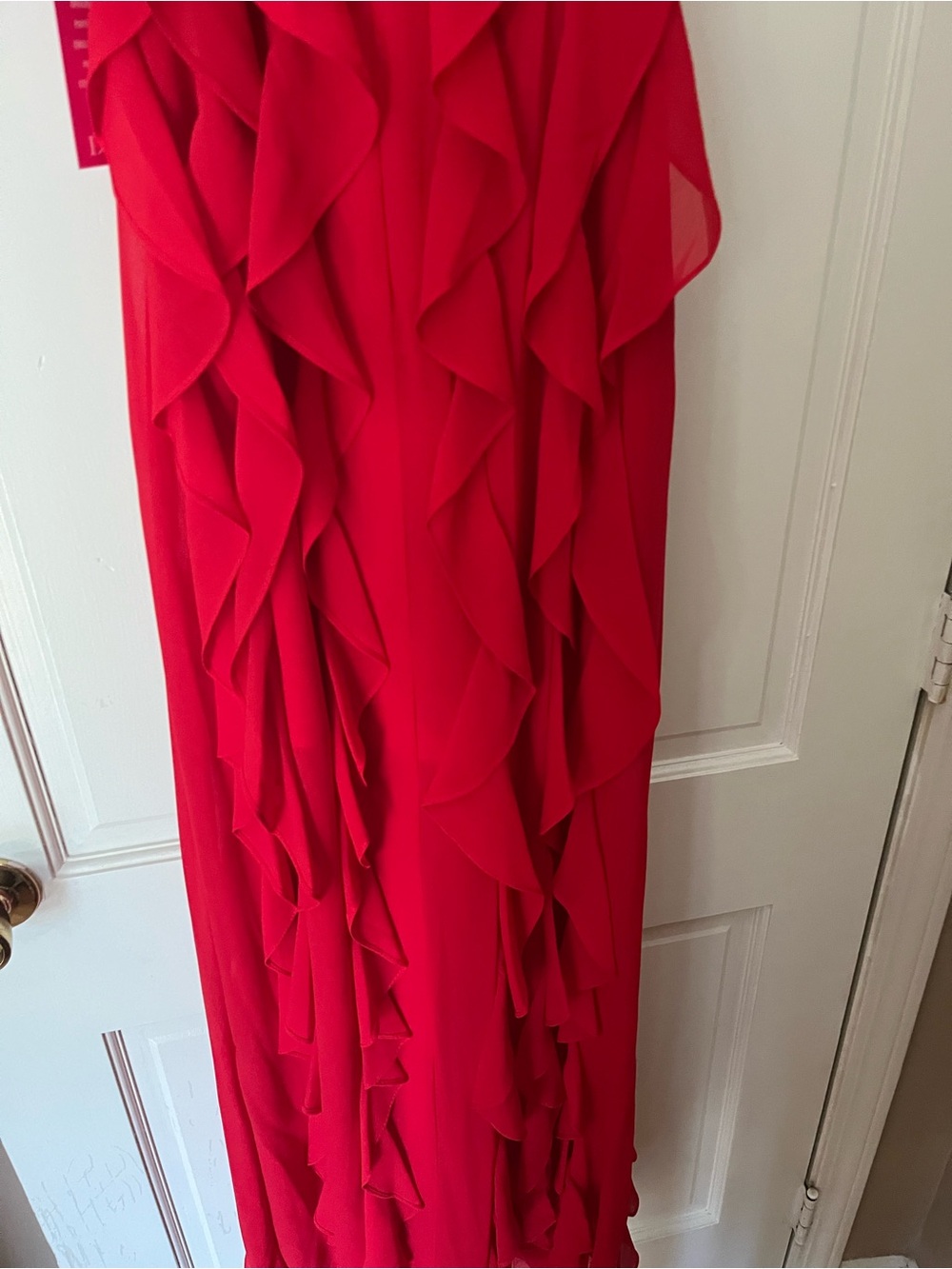 Xscape chiffon halter neck, ruffle twist maxi dress - Picture 10 of 11